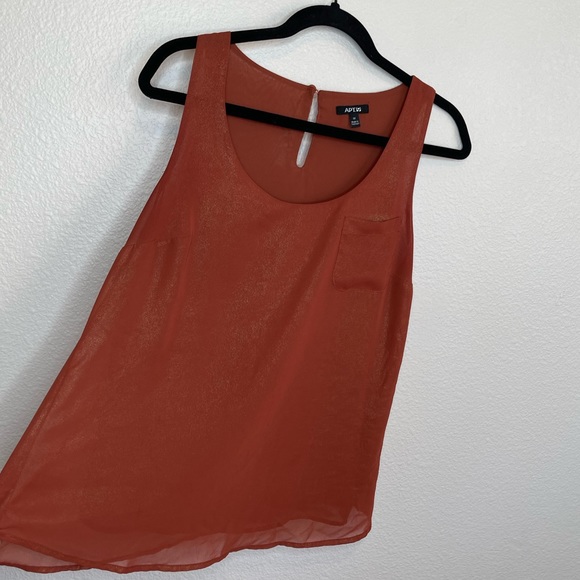 Apt.9 Sparkle Burnt Orange Tank SZ M - Picture 6 of 7